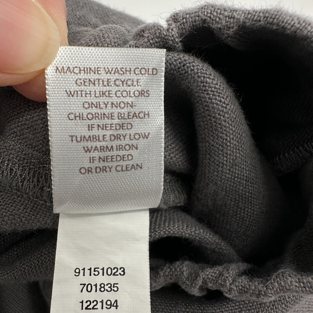 J Jill 100% Linen Wide Leg Crop Capri Pants XL Gray Quiet Luxury Minimalist Core - Picture 8 of 9